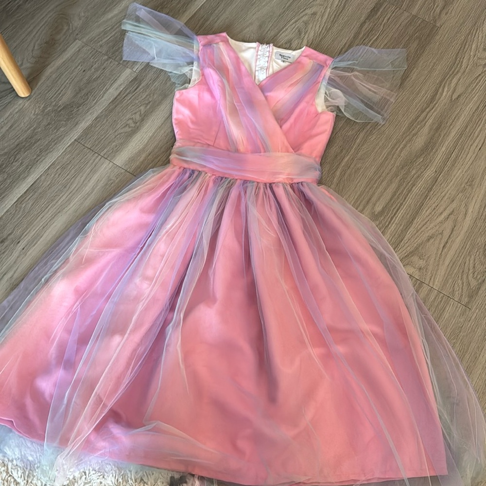 Pink Rainbow Ombre Tulle Alyssa Swing Dress NWOT